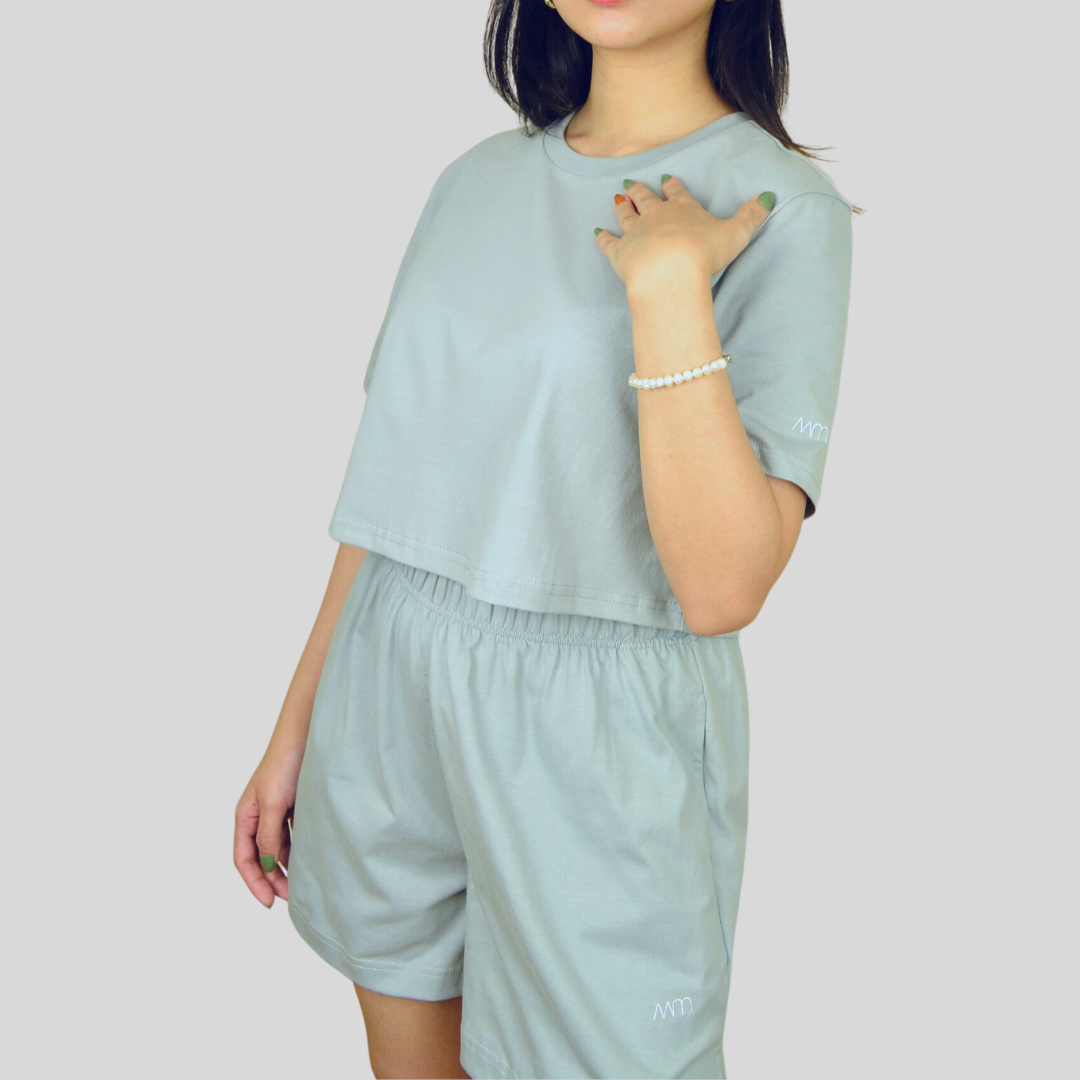 CROPPED BOYFRIEND SHIRT IN NORTHERN DROPLET