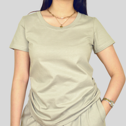 CLASSIC LADIES T-SHIRT IN PLAZA TAUPE